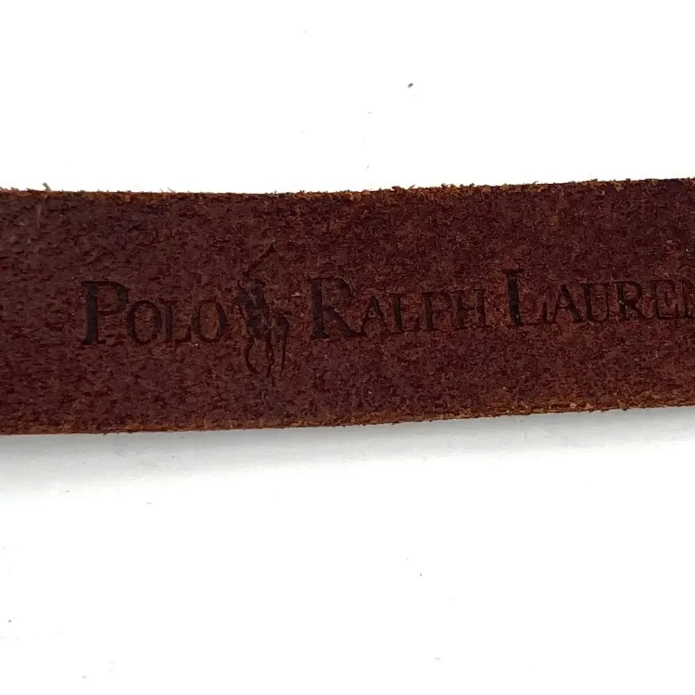 Polo by Ralph Lauren men’s leather golden  square buckle belt